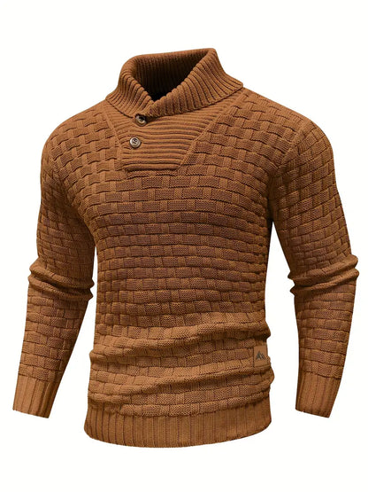 Pull à col roulé grosse maille pour homme