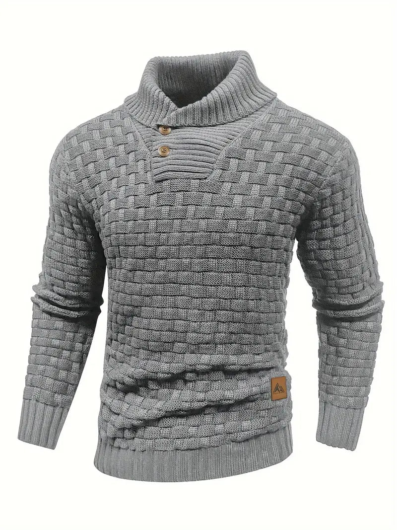 Pull à col roulé grosse maille pour homme