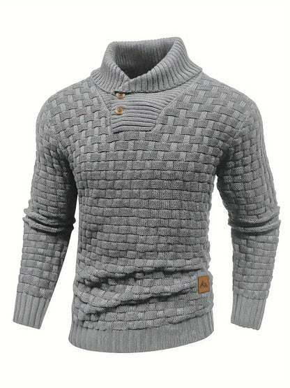Pull à col roulé grosse maille pour homme