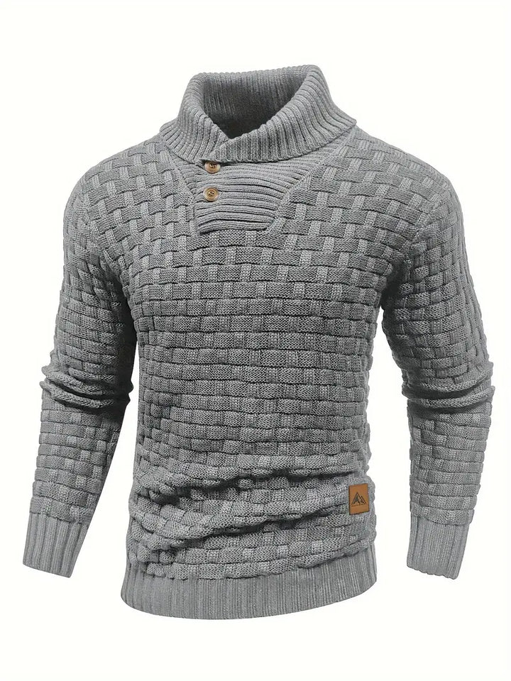 Pull à col roulé grosse maille pour homme