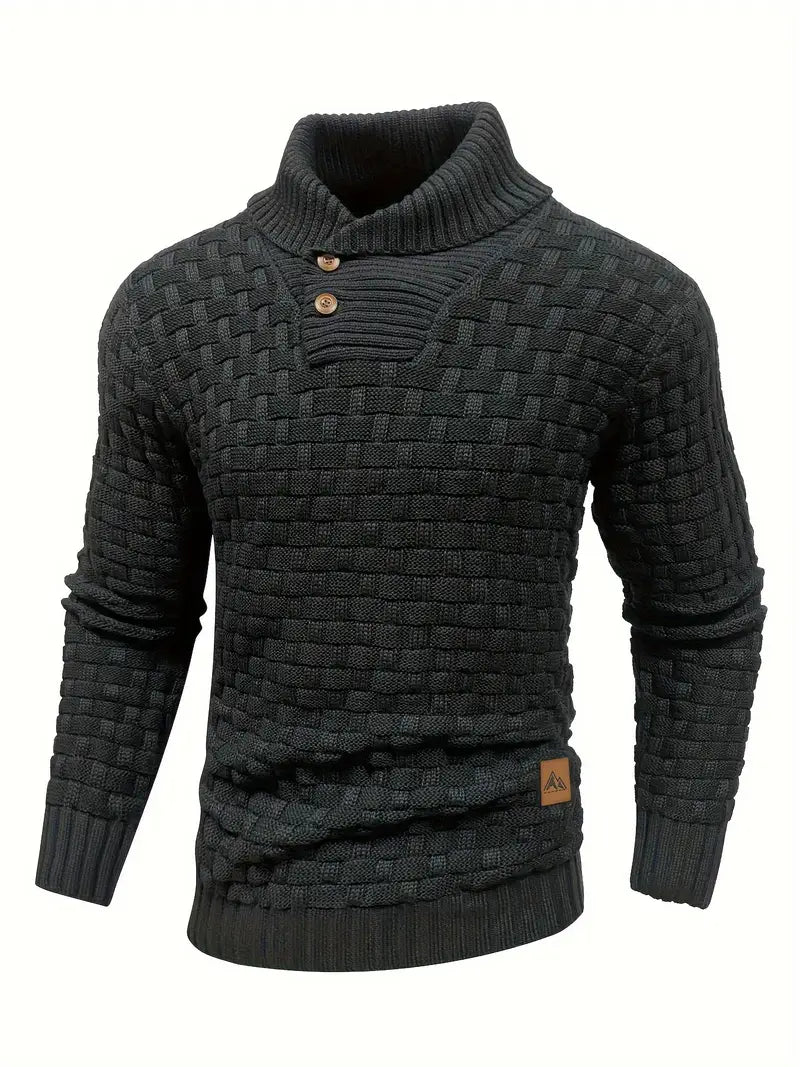 Pull à col roulé grosse maille pour homme