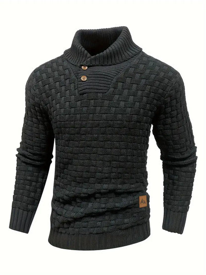 Pull à col roulé grosse maille pour homme