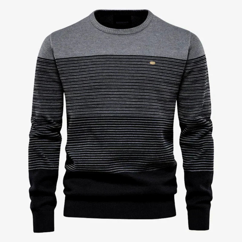 Pull en tricot rayé à col rond pour homme