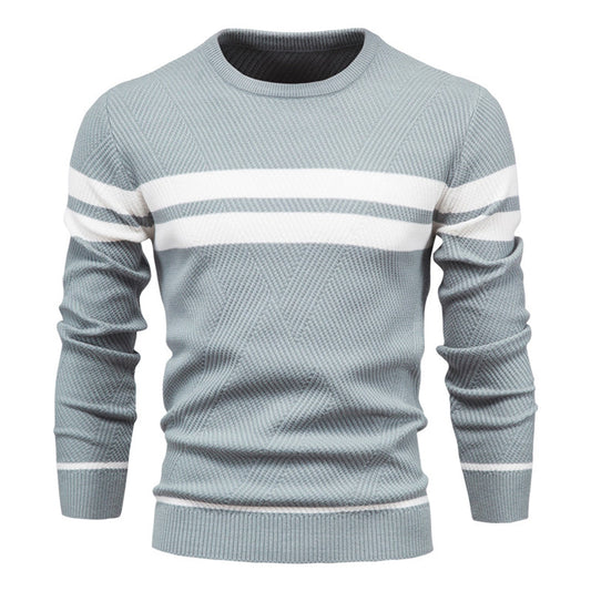 Schmal Geschnittener Herren Pullover Rundhals - IdealeKleiden