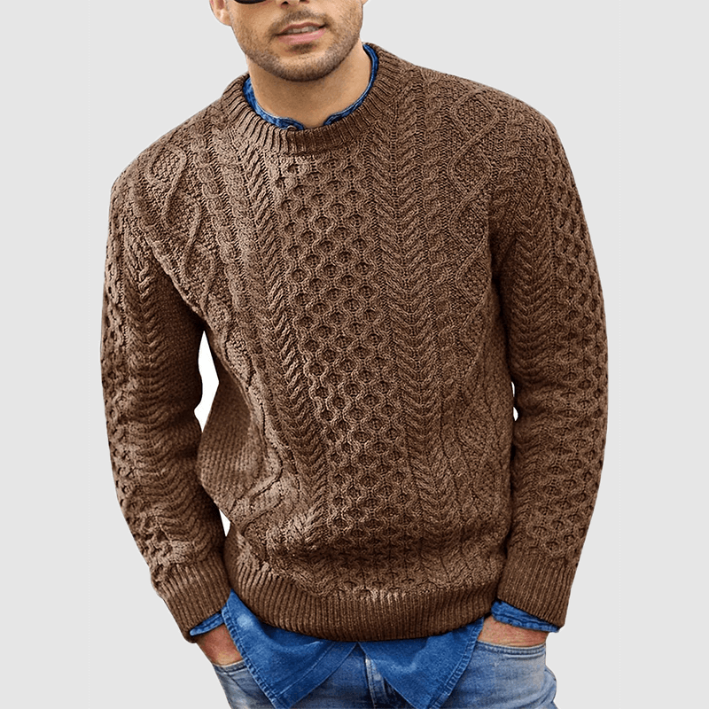 Herren Strickpullover Warm Rundhals - IdealeKleiden
