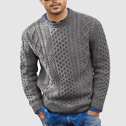 Pull tricoté homme chaud col rond