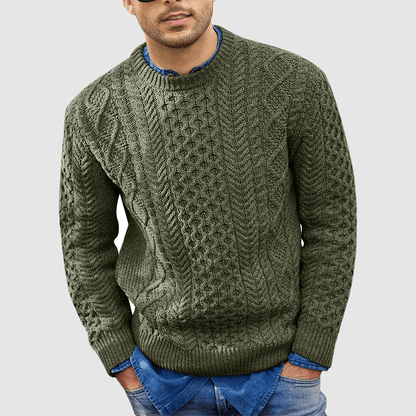 Pull tricoté homme chaud col rond