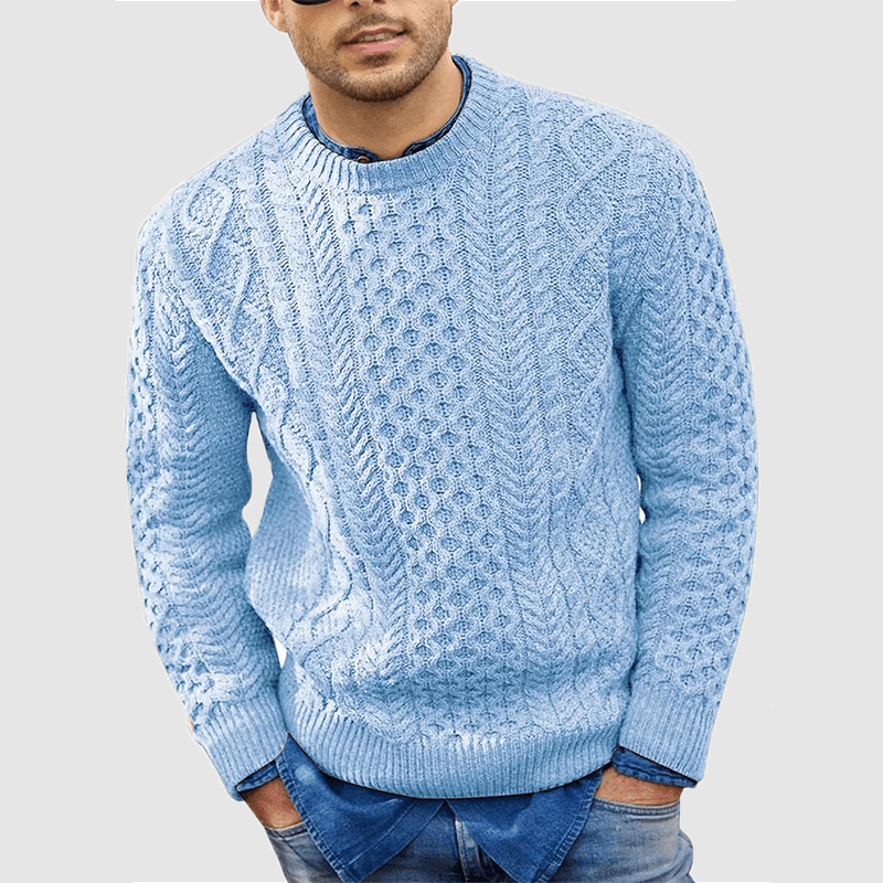 Pull tricoté homme chaud col rond