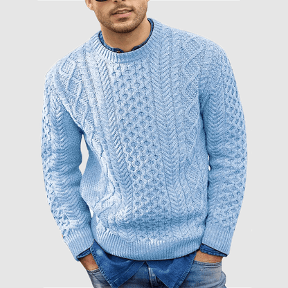Pull tricoté homme chaud col rond
