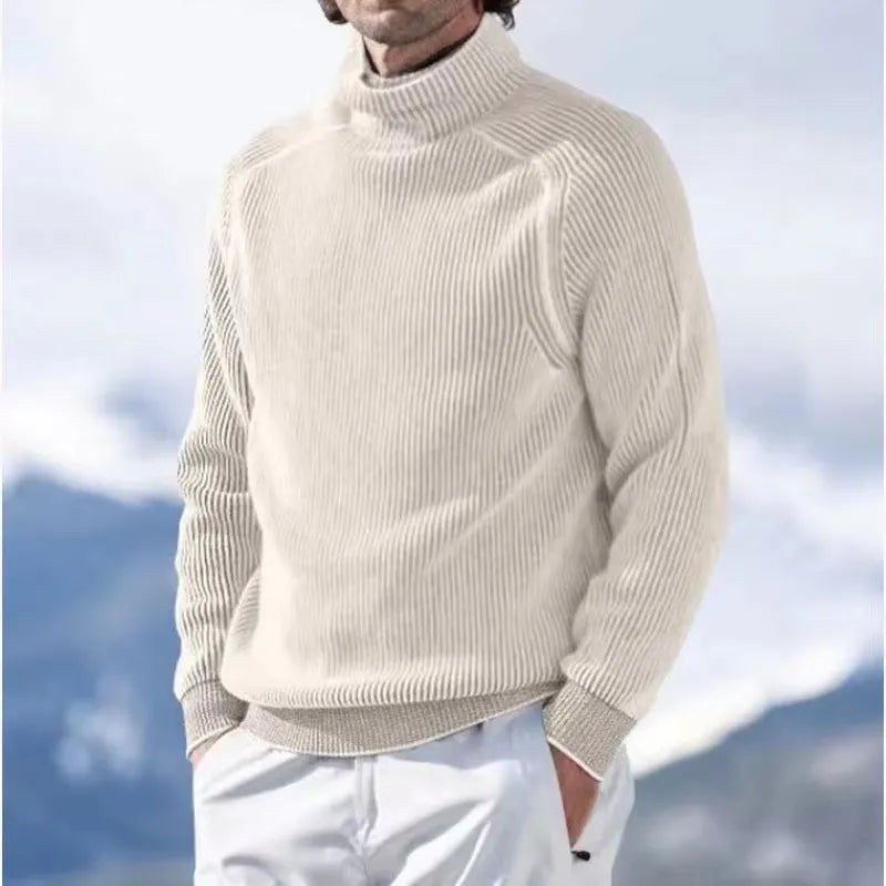 Haut de tricot chaud pour homme, style col roulé