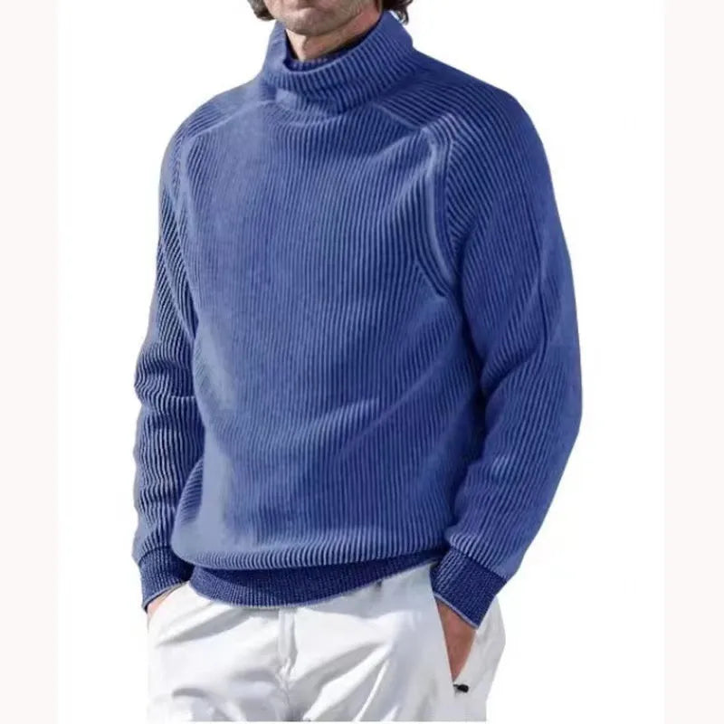 Haut de tricot chaud pour homme, style col roulé