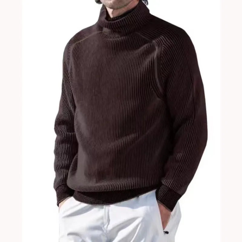 Haut de tricot chaud pour homme, style col roulé