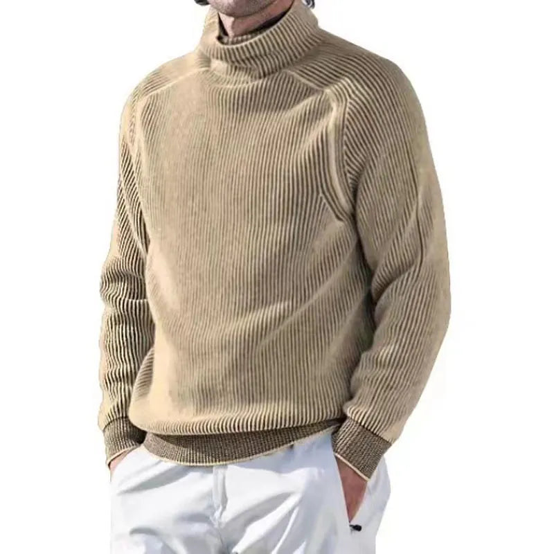 Haut de tricot chaud pour homme, style col roulé
