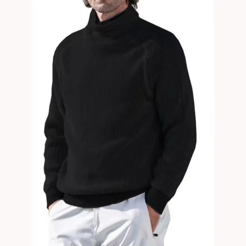 Haut de tricot chaud pour homme, style col roulé