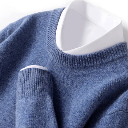 Pull en tricot chaud pour homme à col rond