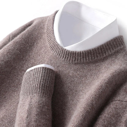 Pull en tricot chaud pour homme à col rond