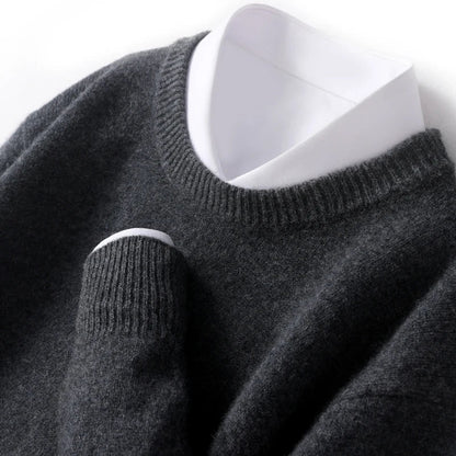 Pull en tricot chaud pour homme à col rond