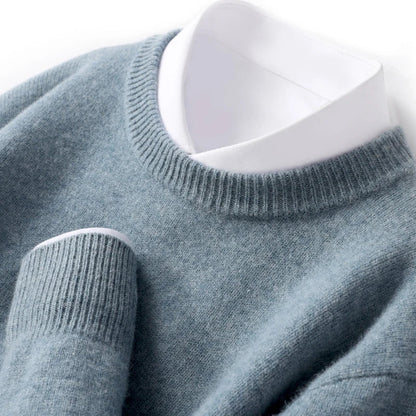 Pull en tricot chaud pour homme à col rond