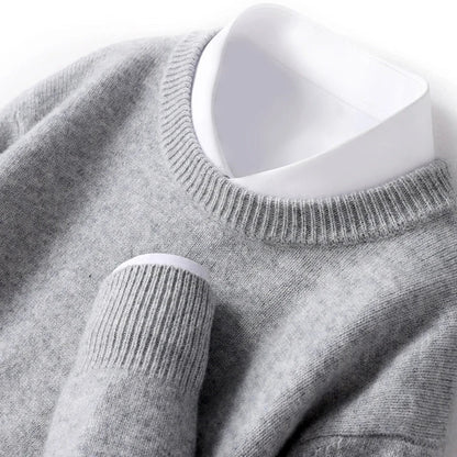 Pull en tricot chaud pour homme à col rond