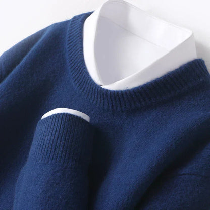 Pull en tricot chaud pour homme à col rond