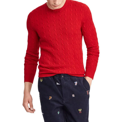 Pull torsadé à col rond pour homme