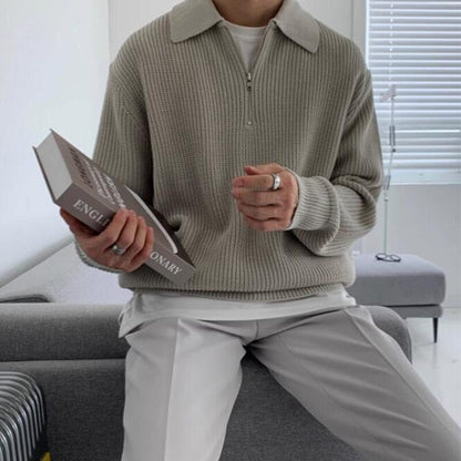 Pull en maille homme manches longues confortable