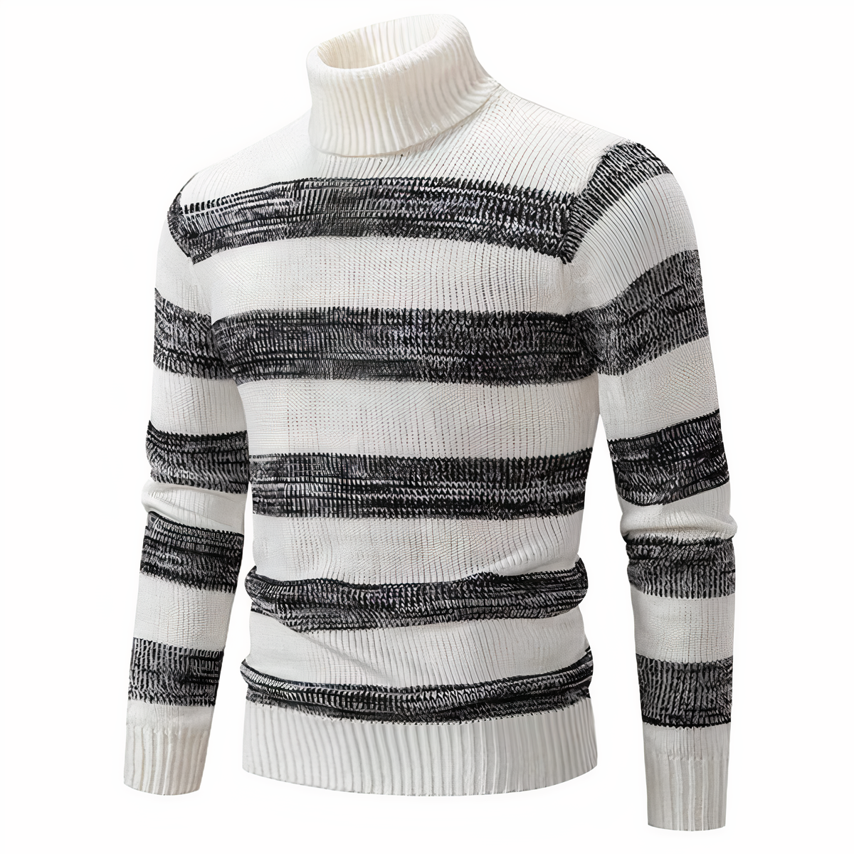 Pull tricoté homme coupe ajustée motif patchwork