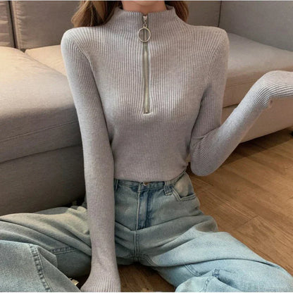 Robe élégante pour femme, fermeture éclair, col en V