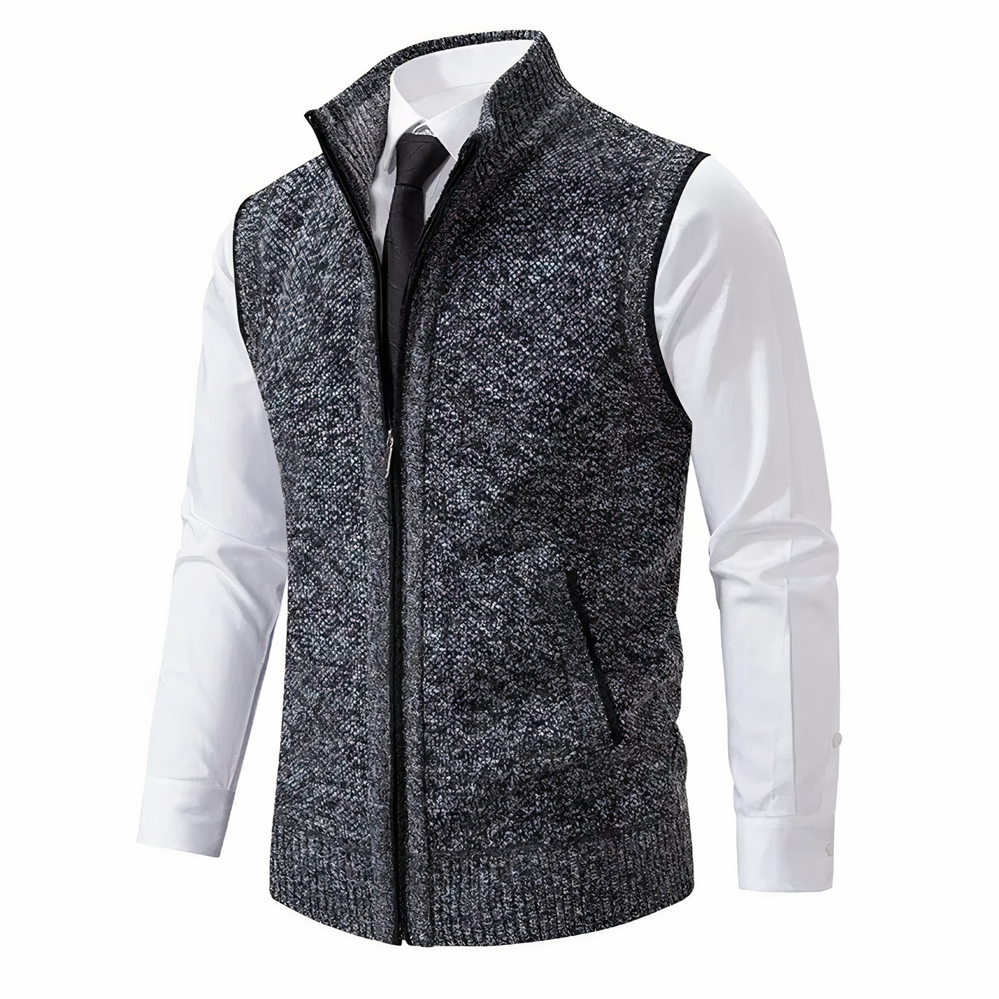 Gilet en maille homme Col montant Avec poches