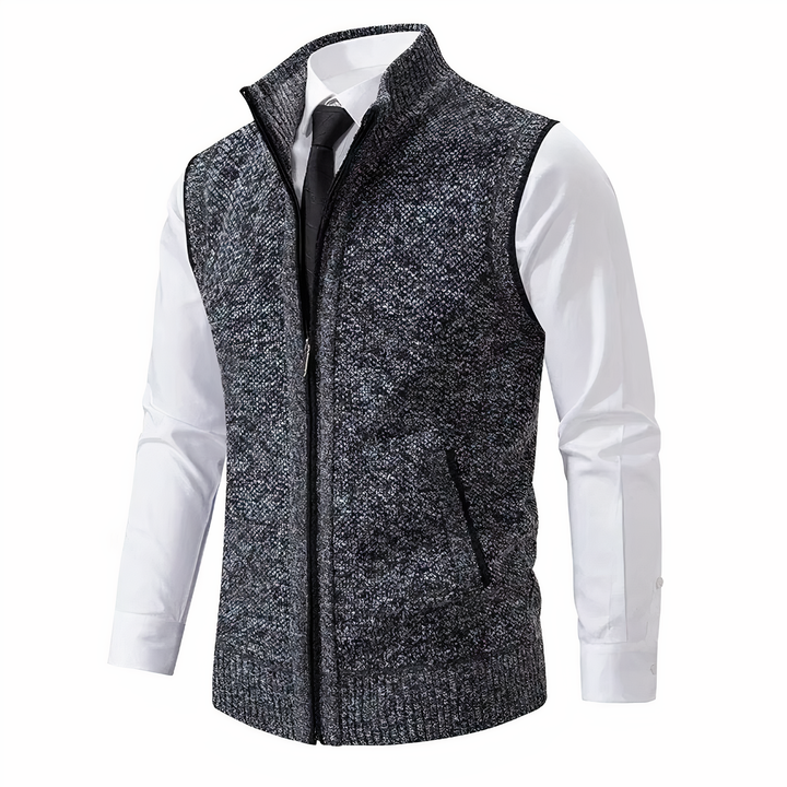Gilet en maille homme Col montant Avec poches