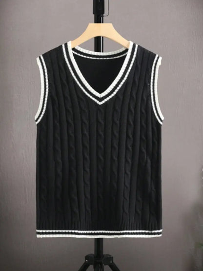 Gilet en tricot torsadé pour homme