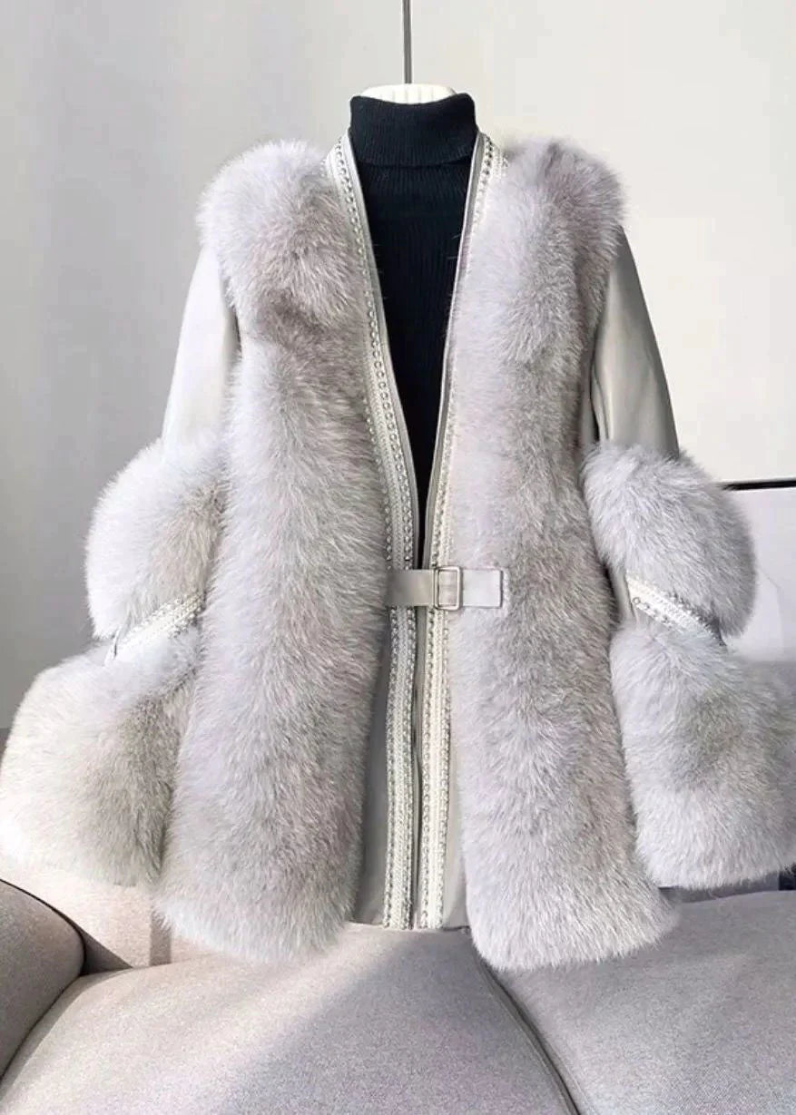 Veste de vison de luxe élégante pour femmes