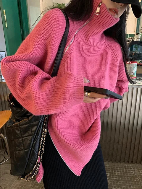 Pull élégant avec col montant