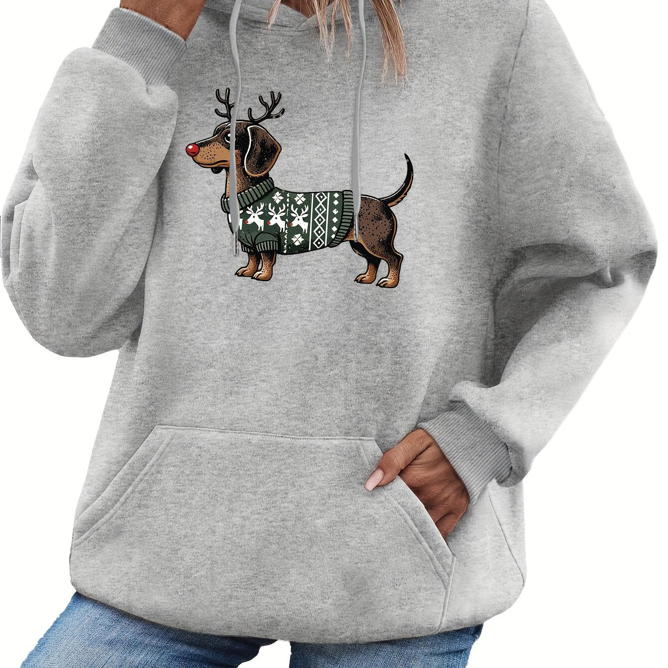 Sweat à capuche élégant pour femme Motif teckel