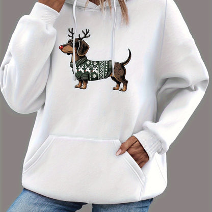 Sweat à capuche élégant pour femme Motif teckel