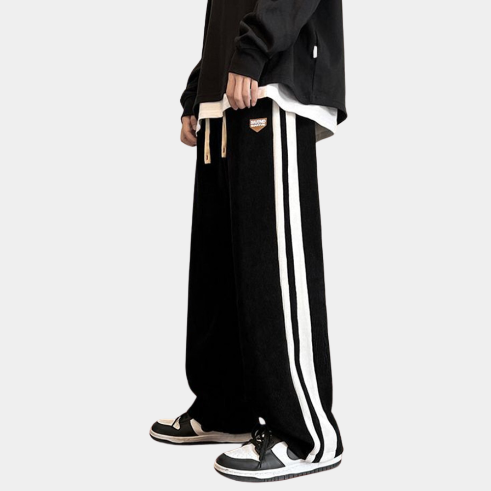 Pantalon de jogging confortable pour homme avec bandes et coupe décontractée