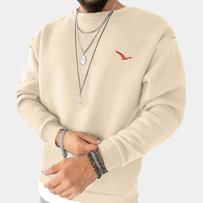 Bequemes Herren Sweatshirt Rundhals Pullover - IdealeKleiden