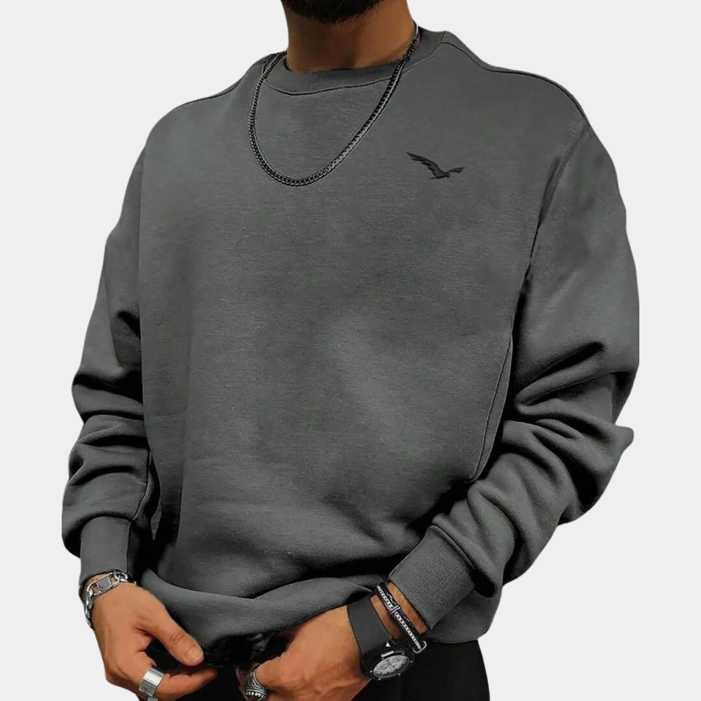 Sweat-shirt confortable homme col rond
