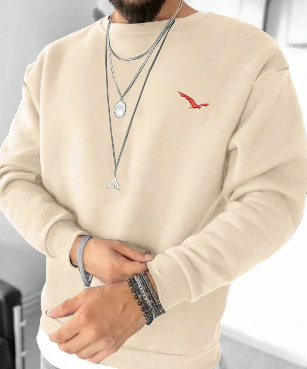 Sweat-shirt homme manches longues col rond confortable