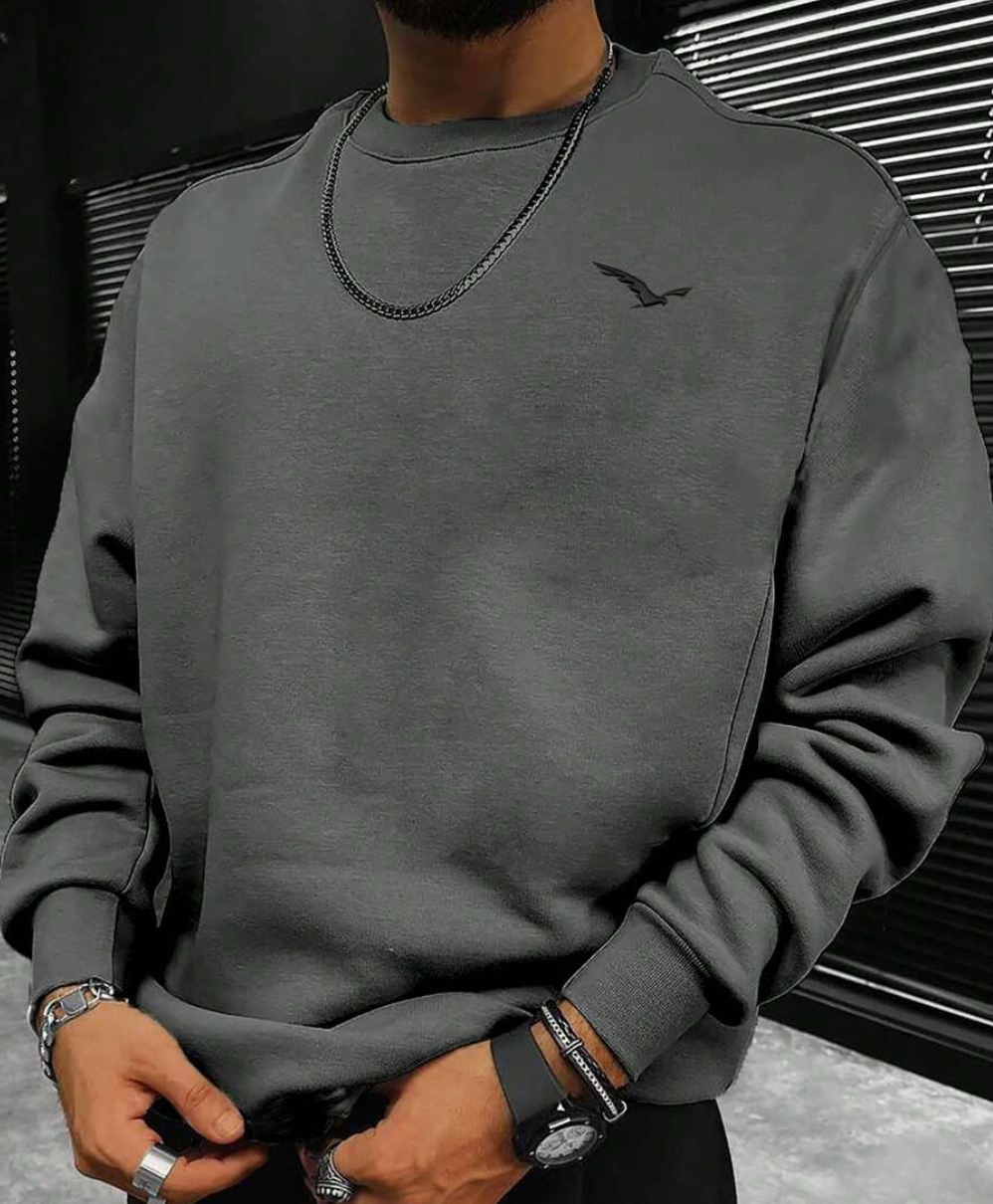 Sweat-shirt homme manches longues col rond confortable