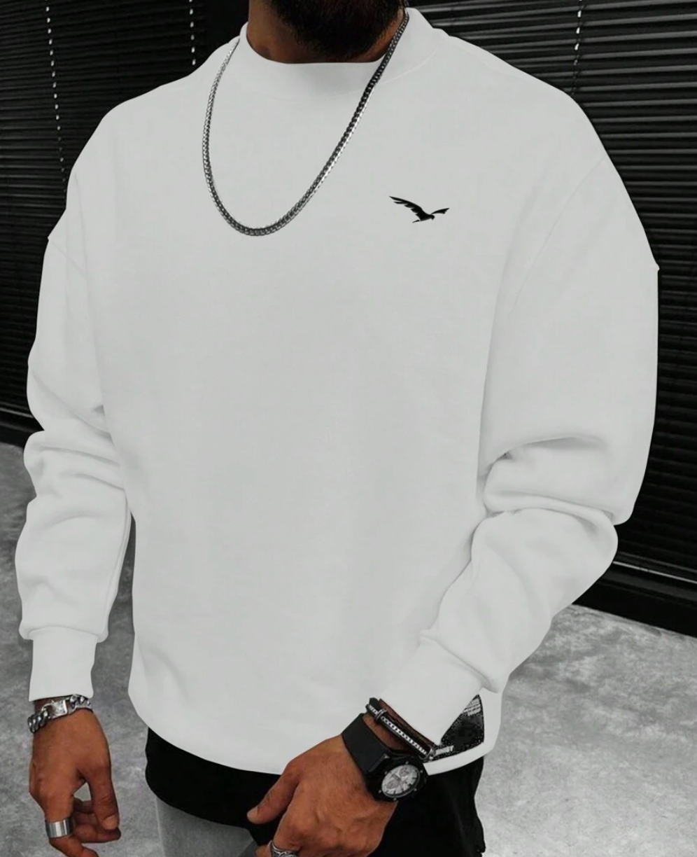Sweat-shirt homme manches longues col rond confortable
