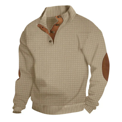 Pull gaufré homme chaud coudières