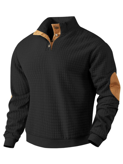 Pull gaufré homme chaud coudières