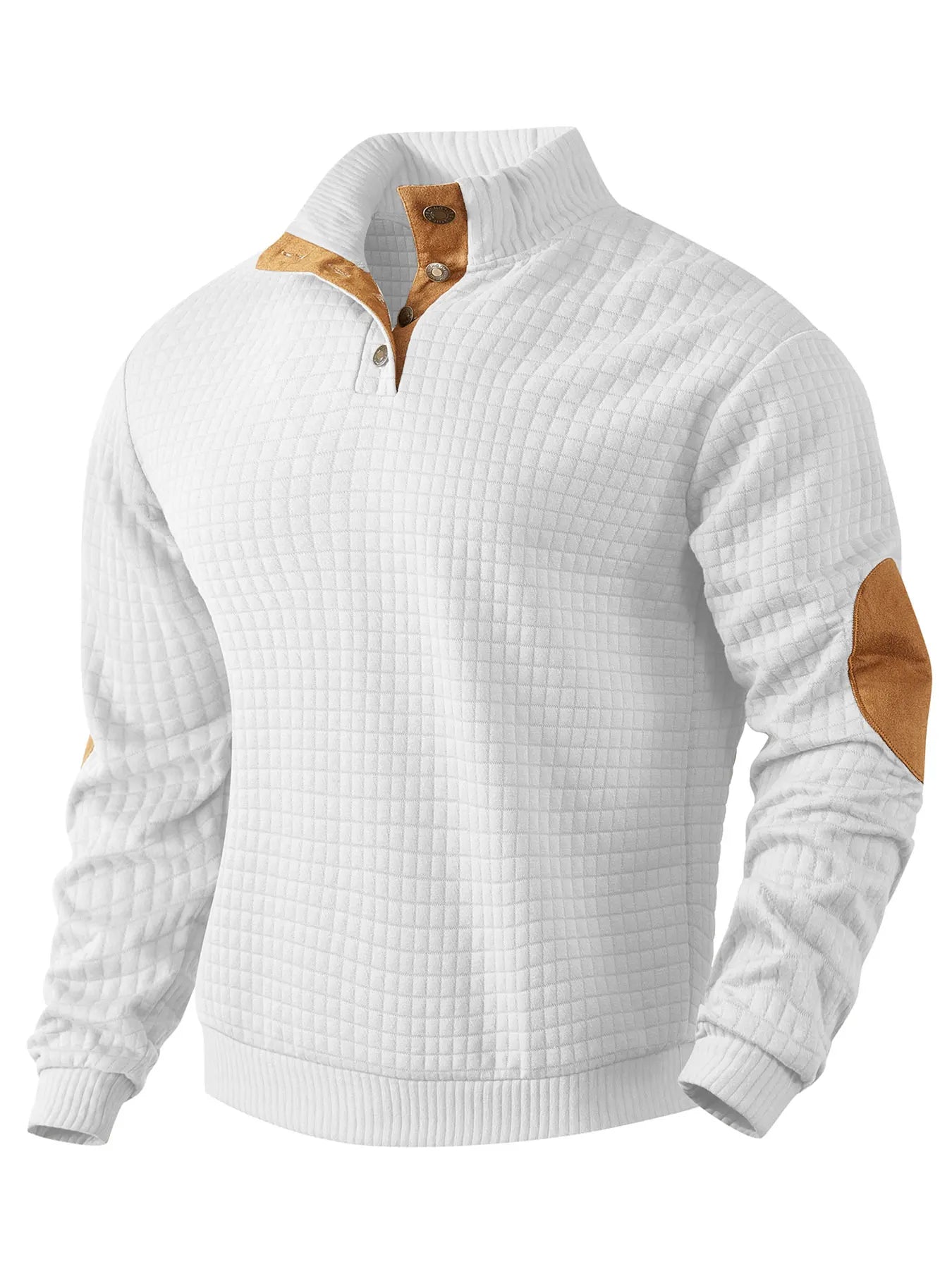 Pull gaufré homme chaud coudières
