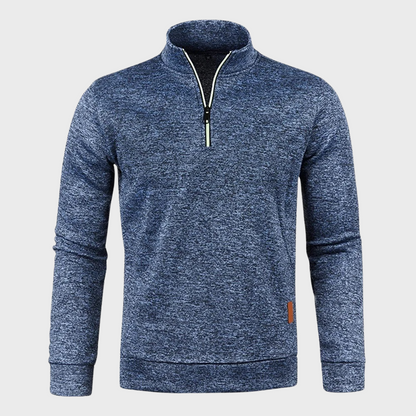 Herren Sweatshirt Mit Halbem Reißverschluss Sportlich - IdealeKleiden