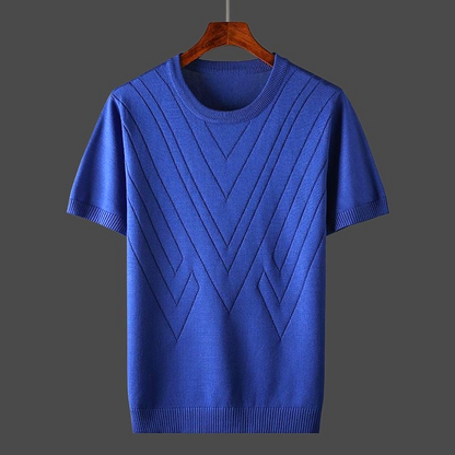 T-shirt en cachemire pour homme, coupe décontractée, col rond