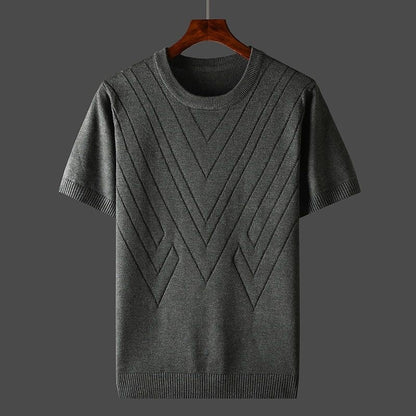 T-shirt en cachemire pour homme, coupe décontractée, col rond