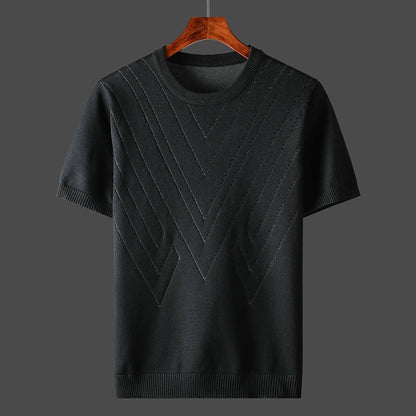 T-shirt en cachemire pour homme, coupe décontractée, col rond