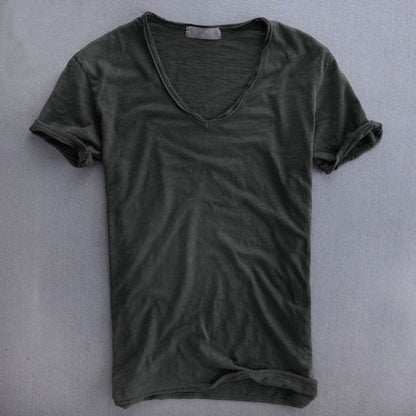 T-shirt d'été léger col en V homme