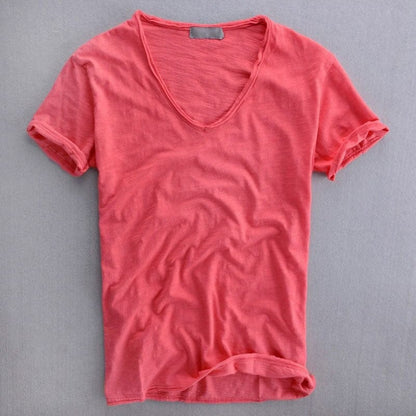 T-shirt d'été léger col en V homme